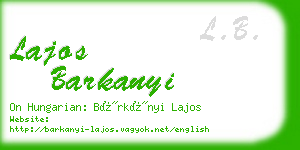 lajos barkanyi business card